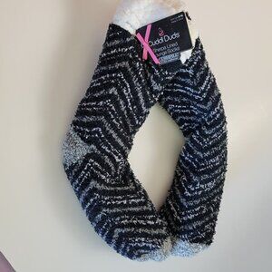 NEW Cuddl Duds sz 4-10 women's Faux Sherpa Lined Lounge Socks black gray NWT